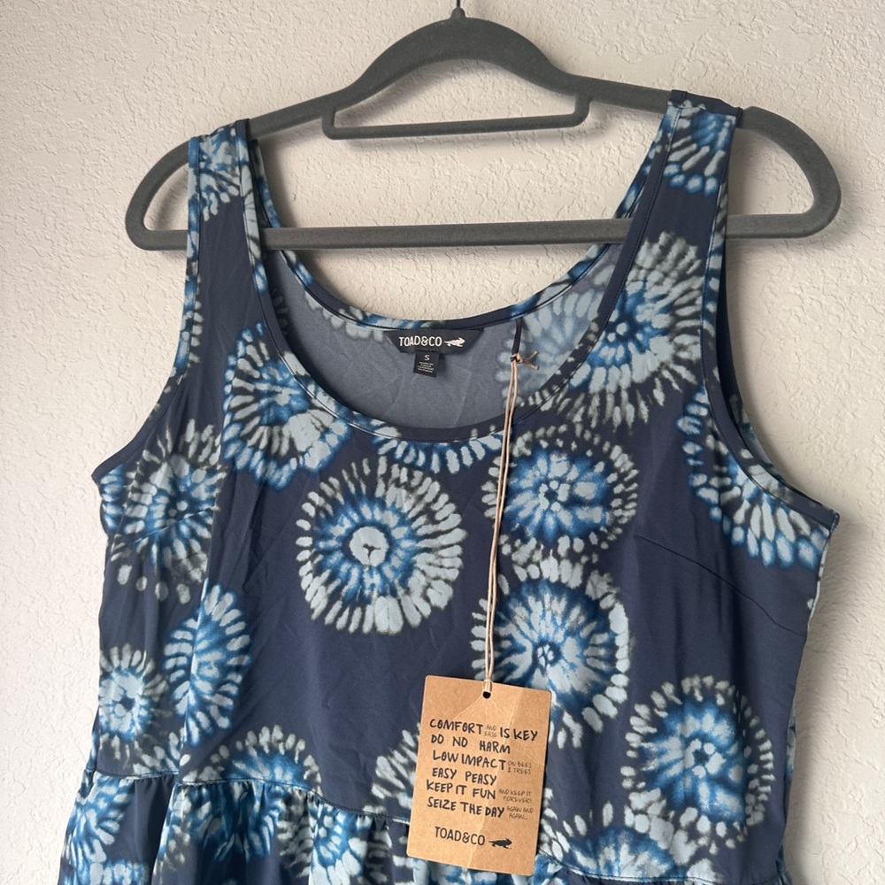Toad&Co Sunkissed Blue Floral Tiered Tank Dress - Picture 4 of 10
